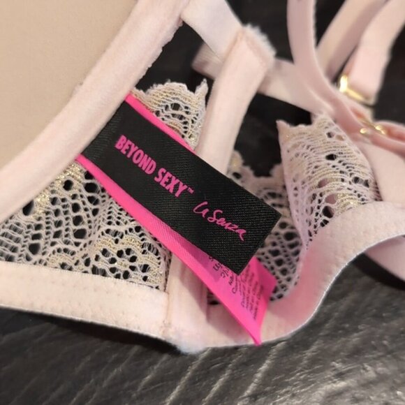 La Senza Beyond Sexy Push Up Metallic Lace Caged Convertible Underwire 34C - Picture 15 of 16